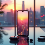 "Unlocking a Smarter Tomorrow with Top 5G Gadgets and Cutting-Edge Innovations" "A futuristic living room featuring a sleek smartphone, cutting-edge gadgets, and a stunning city skyline at dusk, conveying hope and possibility."