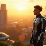 "Max Zypher's Vision for a Sustainable Tomorrow: Top Green Tech Solutions" "Max Zypher stands confidently in front of a futuristic cityscape at sunset, embodying his vision for a sustainable tomorrow with cutting-edge green tech solutions."