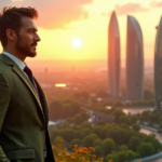 "Max Zypher's Vision for a Sustainable Future: Top Green Tech Solutions" "Max Zypher stands confidently in front of a futuristic cityscape at sunset, embodying his vision for a sustainable future with cutting-edge green tech solutions."